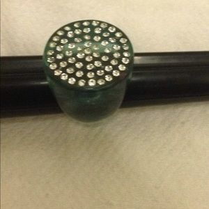 Women's custom ring size7 teal color plastic